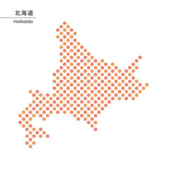 北海道のデザイン地図　ドット