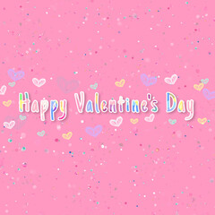 Valentine's Day text and Hearts Background