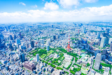 東京都心部 空撮写真