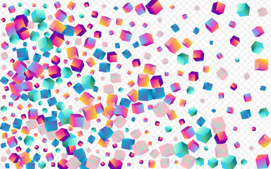 Gradient Confetti Vector Transparent Background.