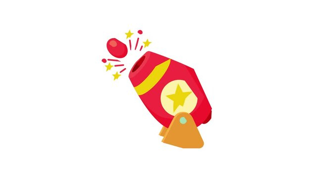 Circus cannon icon animation best cartoon object on white background