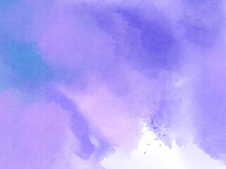abstract purple watercolor hand painted background with splashes, trendy very peri minimalistic watercolor wallpaper, violet clouds, modern cover design template with space for text