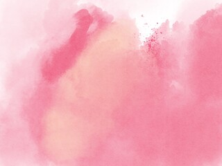 Obraz premium abstract watercolor hand painted pink background, minimalistic watercolor background in warm red tones with splashes, expressive handcrafted backdrop with watercolor paint stains, drops on white 