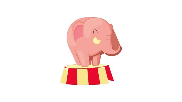 Circus elephant icon animation best cartoon object on white background