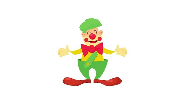 Clown icon animation best cartoon object on white background