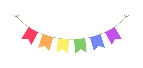 Rainbow flag garland vector illustration clipart © Aletheia Shade