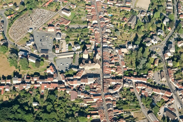 Centre de Bourganeuf vu du ciel