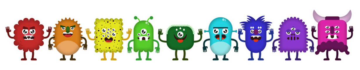 Cute Cartoon Monsters illustration. Hallowen costume, concept illustrations, cartoon characters.