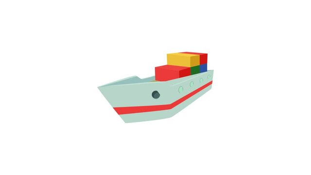 Ship icon animation best cartoon object on white background