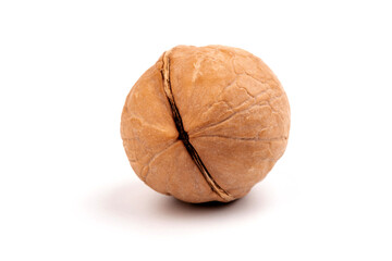 Walnuts in shells isolated on white background. Package design element with clipping path.