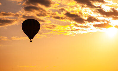 Sunrise balloon flight in Cappadocia with amazing sky and great colors. Visit the landmarks of Turkey.