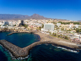 Fototapeta premium Playa del Bobo and Costa Adeje coastline in Tenerife, Canary Islands.