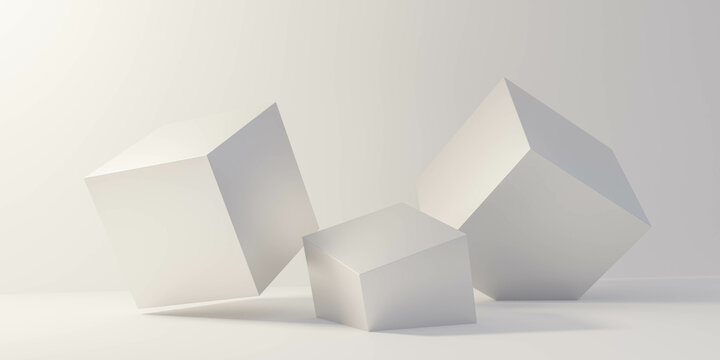 white cubes abtract design minimalistic backdrop background wallpaper 3d render illustration