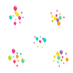 Color Jubilee Baloon Vector  White Background.