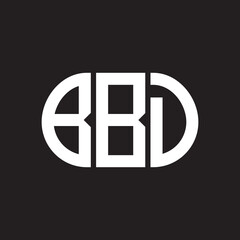 BBD letter logo design on black background. BBD