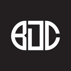 BDC letter logo design on black background. BDC