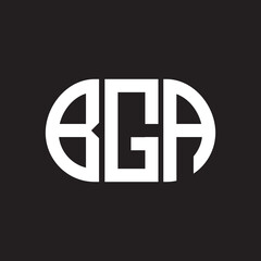 BGA letter logo design on black background. BGA