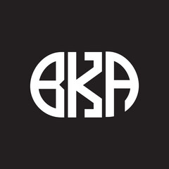 BKA letter logo design on black background. BKA