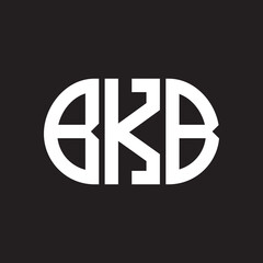 BKB letter logo design on black background. BKB
