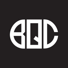 BQC letter logo design on black background. BQC