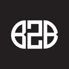 BZB letter logo design on black background. BZB