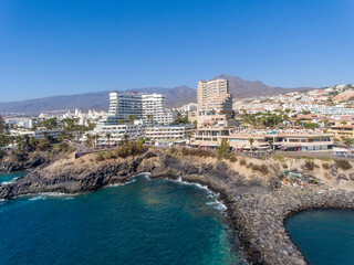 Fototapeta premium Playa del Bobo and Costa Adeje coastline in Tenerife, Canary Islands.