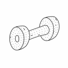 Hand drawn weight icon in Doodle style. Digital Sport element. Cute Illustration for web design.
