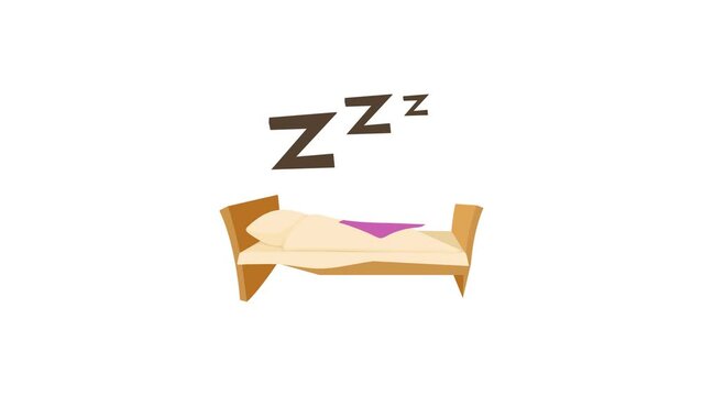 Bed icon animation best cartoon object on white background