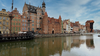 Widok na stare miasto. Gdańsk, Polska.