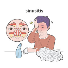 부비동염으로 머리가 아픈 아이
