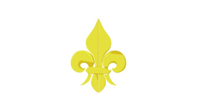 Fleur de lis icon animation best cartoon object on white background