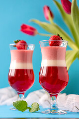 panna cotta with jelly - dessert for valentines day