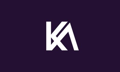 Alphabet letters Initials Monogram logo KA, AK, K and A - obrazy, fototapety, plakaty