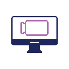 video call icon, video conference vector