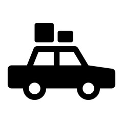 Car With Trunk Glyph Icon Vector
