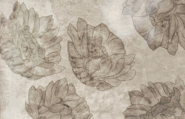 Background for design and printing on fabric or paper. Raster illustration.