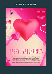 happy valentines day social media poster banner flyer pattern event abstract layout illustration background february party wallpaper template label backdrop modern vector design sale red romantic red