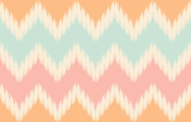Ethnic Ikat abstract Pastel. Seamless pattern Chevron, folk embroidery, and Mexican style. Aztec geometric art ornament print.Design for carpet, wallpaper, clothing, wrapping, fabric, cover