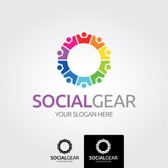 Creative Connect, People, family ,insurance Vector logo template