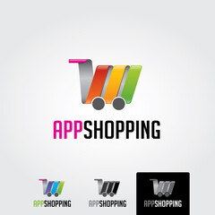 Online store logo design vector.