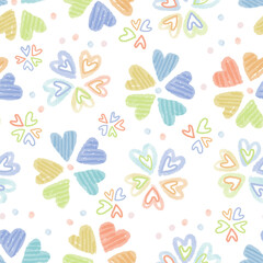 seamless valentine day pattern background with flower from heart shape , valentine card