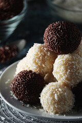 Beijinho and Brigadeiro sweets - national cuisine of Brazil	