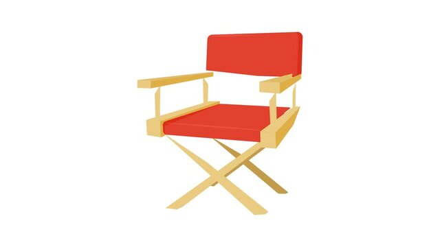 Film director chair icon animation best cartoon object on white background