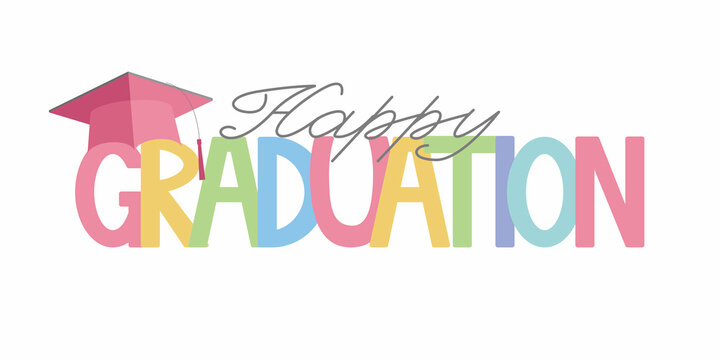 Graduation calligraphy. Hand drawn Graduates lettering for Graduate ceremony and event. Vector illustration.