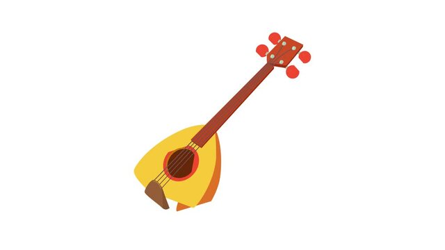 Arabic guitar icon animation best cartoon object on white background