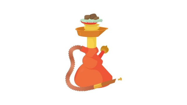 Hookah icon animation best cartoon object on white background