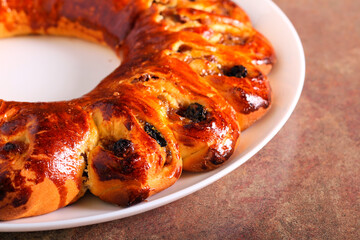Fruit filled bread wreath