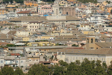 Obraz premium A view of Rome from the Gianicolo (Janiculum) hill.