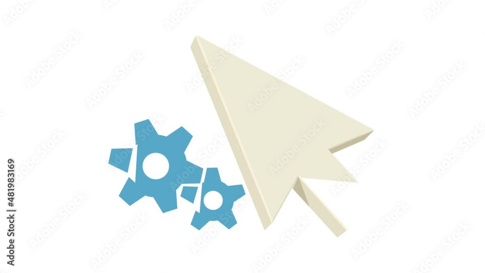 Poster working pointer icon animation best cartoon object on white background