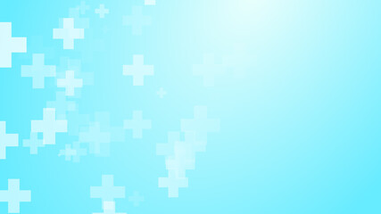  Abstract white blue green colors cross pattern healthcare background.